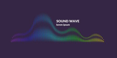 Ses dalgası dengeleyici. Koyu arkaplanda vektör illüstrasyonu