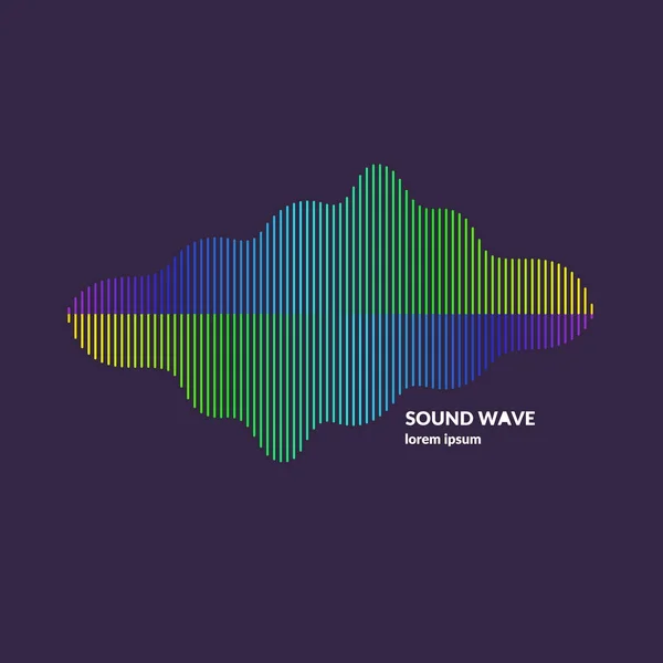 Sound wave equalizer. Vector illustration on dark background — Stock Vector