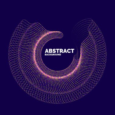 Dinamik dalgalar, çizgi ve parçacıkların oluşturduğu soyut vektör arkaplanı.