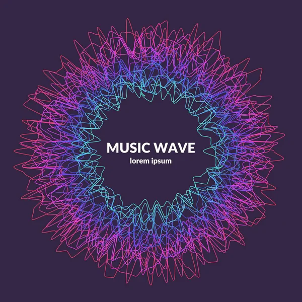 Musikplakat. Vektor abstrakter Hintergrund mit farbigen dynamischen Wellen. — Stockvektor