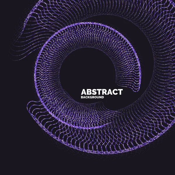 Векторный абстрактный фон с динамическими волнами, линией и частицами. — стоковый вектор