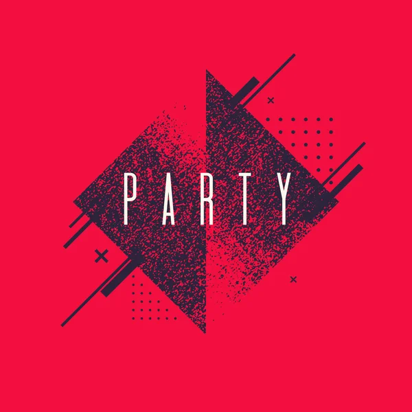 Modern abstract geometric background with flat style. Vector party poster — Stock Vector