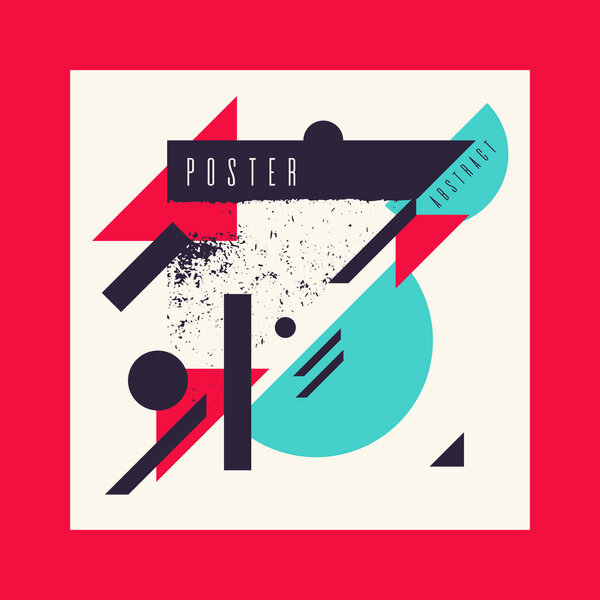 Ретро абстрактный геометрический фон. Плакат с плоскими фигурами.