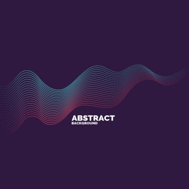 Renkli dinamik dalgalar, çizgi ve parçacıklara sahip soyut vektör arkaplanı.