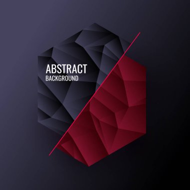 Düşük Poli dizayn. Soyut poligonal nesne içinde belgili tanımlık geçmiş.