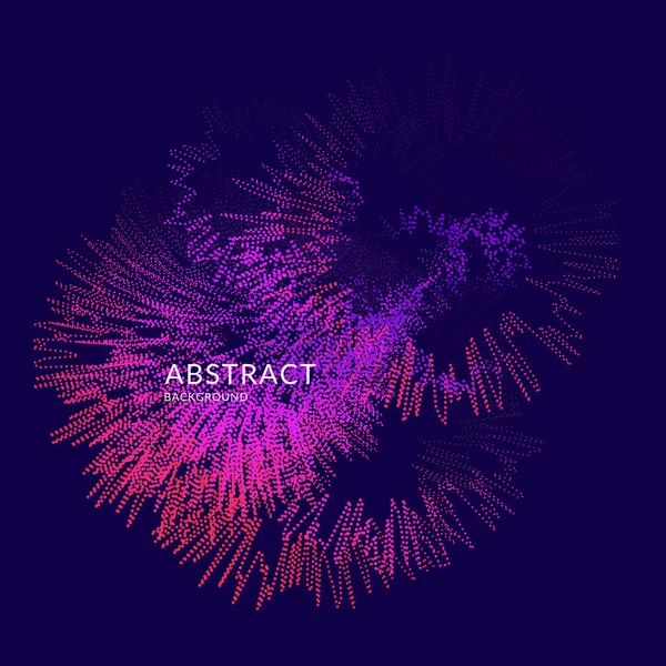 Fondo abstracto vectorial con ondas dinámicas, líneas y partículas punteadas de colores . — Archivo Imágenes Vectoriales