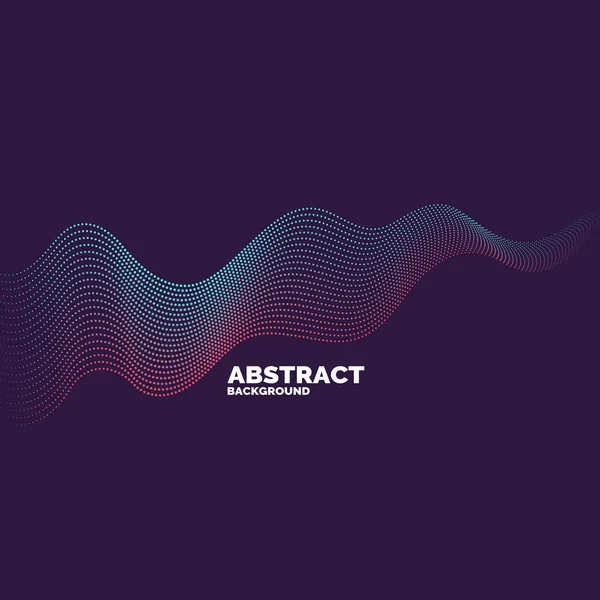 Fondo abstracto vectorial con ondas dinámicas de colores, líneas y partículas. — Vector de stock