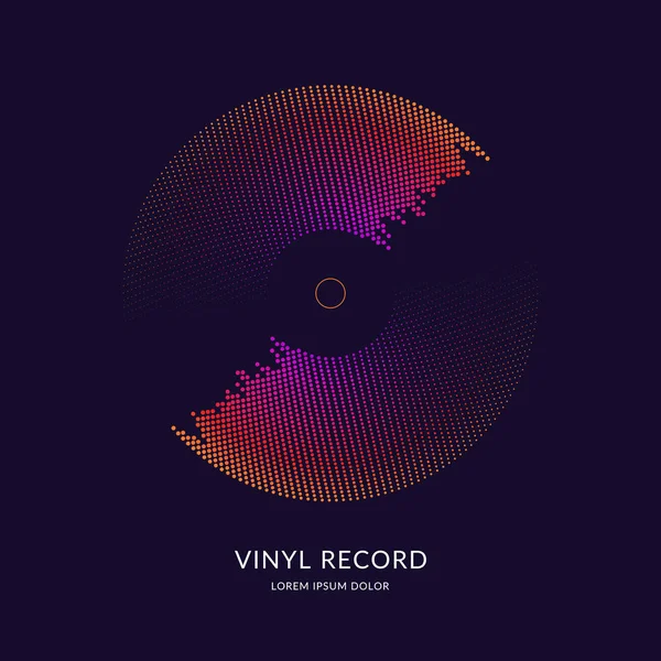 Vinyl record. Illustration music on dark background. — Free Stock Photo