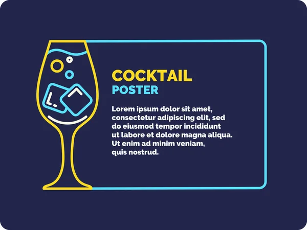 Cocktail affisch i ljusa tecknad stil. Vektorillustration. — Stock vektor