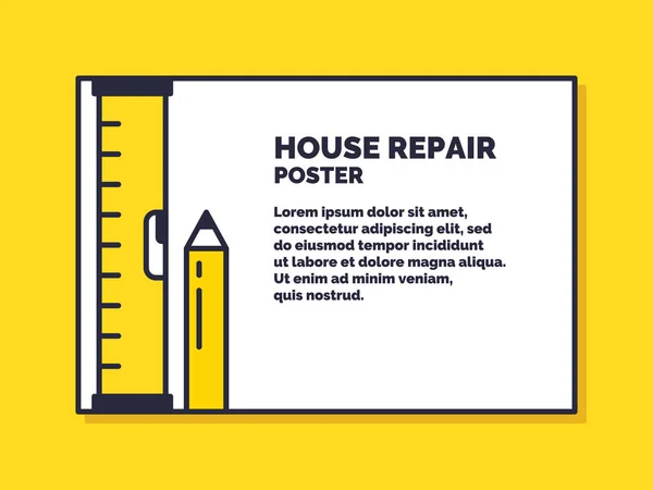 Reparação da casa. Serviços de concepção de cartazes para manutenção de edifícios . — Vetor de Stock