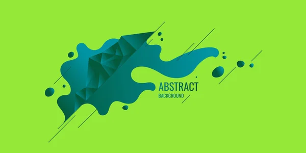 Abstract polygonal object and splashes in the background. Low poly design. — Stock Vector