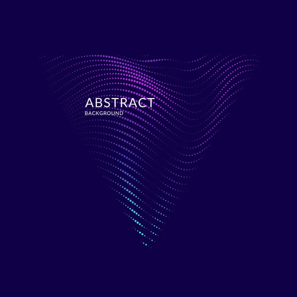 Vector abstract background with dynamic waves, line and particles. — Stock Vector