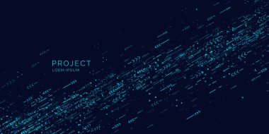 Trendy soyut grafik. Karanlık bir arka plan üzerinde geometrik şekiller.