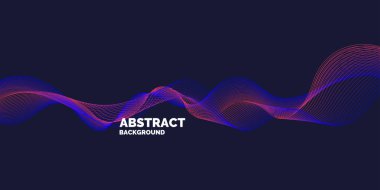 Dinamik dalgalı parlak bir poster. Vektör illüstrasyonu