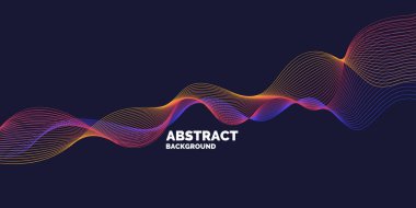 Dinamik dalgalı parlak bir poster. Vektör illüstrasyonu