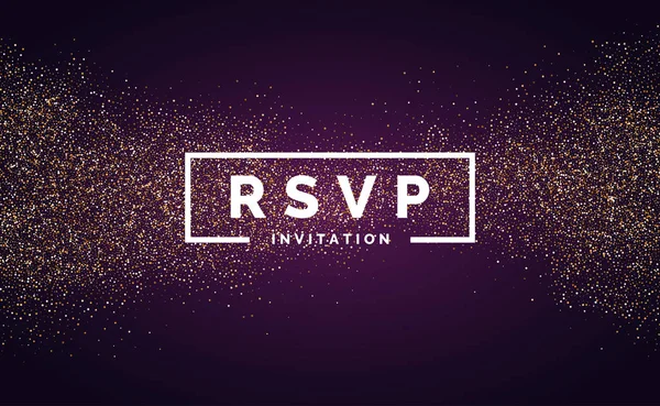 Rsvp. Goldglitzern. Einladung zur Veranstaltung. — Stockvektor