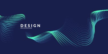 Dinamik dalgalar, çizgi ve parçacıkların oluşturduğu soyut vektör arkaplanı.