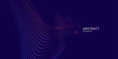 Dinamik dalgalar, çizgi ve parçacıkların oluşturduğu soyut vektör arkaplanı.