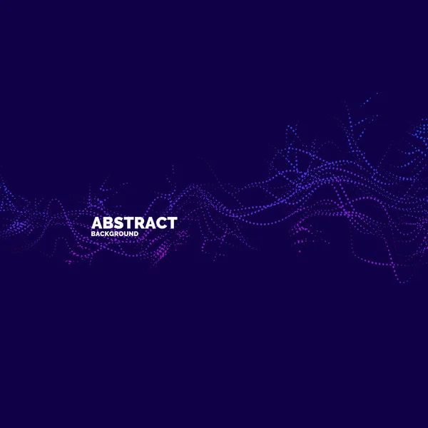 Fondo abstracto vectorial con ondas dinámicas, líneas y partículas. — Vector de stock