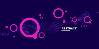 Dinamik dalgalar, çizgi ve parçacıkların oluşturduğu soyut vektör arkaplanı.