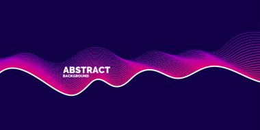 Dinamik dalgalı parlak bir poster. Vektör illüstrasyonu