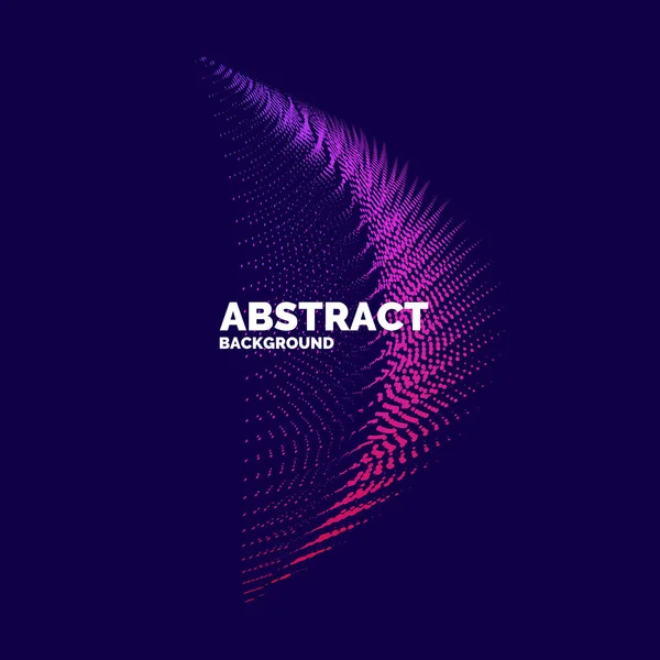 Vector abstract background with dynamic waves, line and particles. — Stock Vector