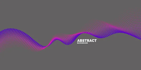 Vektor-abstrakter Hintergrund mit dynamischen Wellen, Linien und Teilchen. — Stockvektor