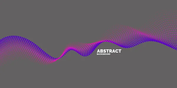 Sfondo astratto vettoriale con onde dinamiche, linee e particelle. — Vettoriale Stock