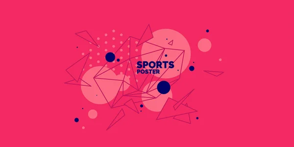 Cartel moderno de colores para deportes. Ilustración vectorial en estilo plano mínimo — Vector de stock