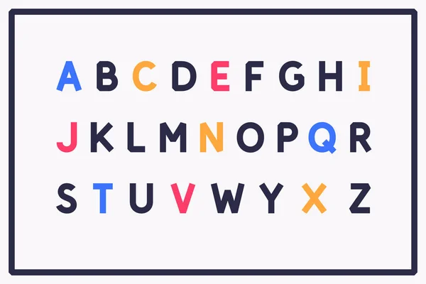 Σύγχρονη γραμματοσειρά αλφάβητο. Κεφαλαία γράμματα του λατινικού αλφαβήτου. — Διανυσματικό Αρχείο