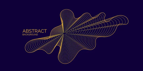 Векторный абстрактный фон с динамическими волнами, линией и частицами. — стоковый вектор