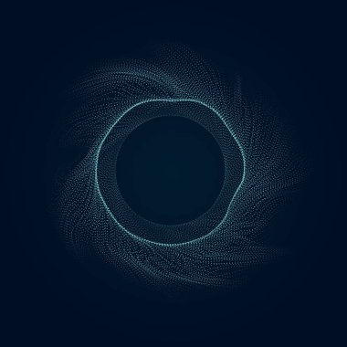 Koyu arkaplanda mavi parçacıkları olan modern vektör illüstrasyonu.