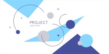 Düz, minimalist tarzda modaya uygun soyut sanat geometrik arka planı. Vektör posteri