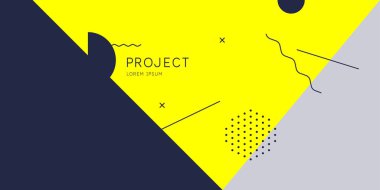 Düz, minimalist tarzda modaya uygun soyut sanat geometrik arka planı. Vektör posteri