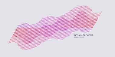 Dinamik doğrusal dalgaları olan soyut bir element. Vektör illüstrasyonu