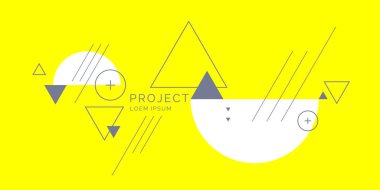 Soyut geometrik arkaplan. Düz şekilli tasarım posteri.