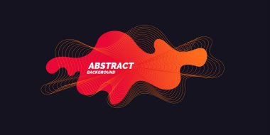 Dinamik dalga ve çizgilerle soyut vektör arkaplanı.