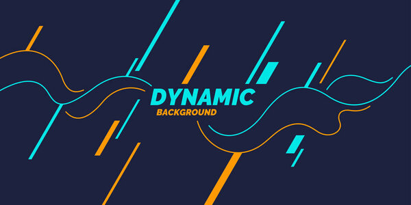 Яркий постер с динамическими волнами. Векторная иллюстрация.