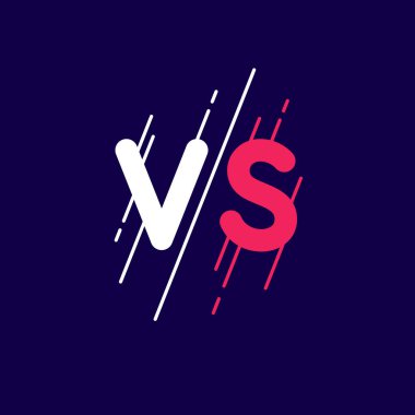 Çatışma vs vektör çizim koyu arka plan üzerinde parlak poster sembolleri.