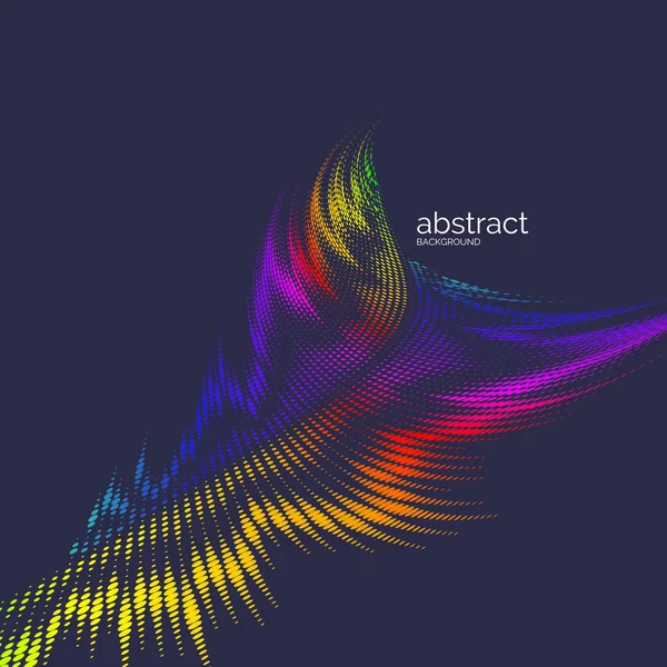 Fondo abstracto vectorial con ondas dinámicas, líneas y partículas. — Vector de stock