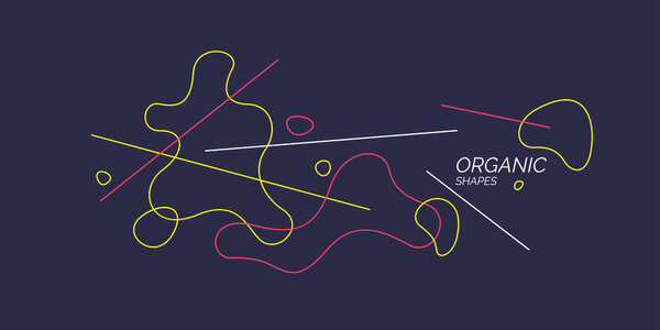 Модный абстрактный фон. Состав аморфных форм и линий.