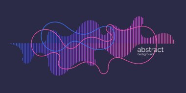 Dinamik dalga ve çizgilerle soyut vektör arkaplanı.