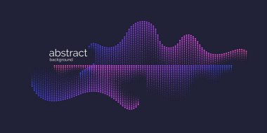 Dinamik dalgalar, çizgi ve parçacıkların oluşturduğu soyut vektör arkaplanı.