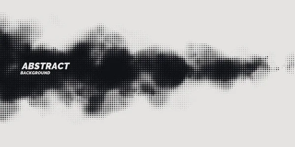 Monochrome raster d'impression, fond vectoriel abstrait demi-teinte. Texture noire et blanche des points. — Image vectorielle
