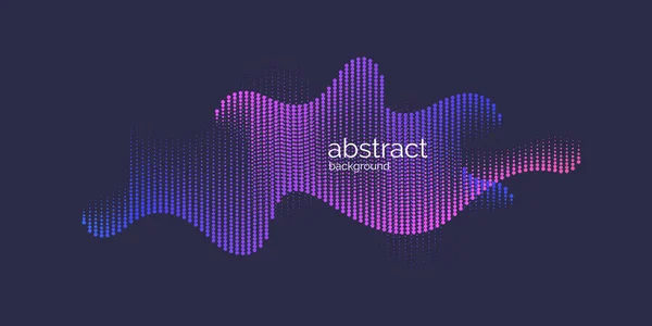 Fondo abstracto vectorial con ondas dinámicas, líneas y partículas. — Vector de stock