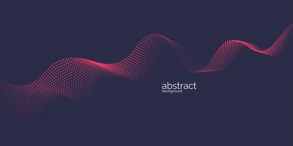 Fondo abstracto vectorial con ondas dinámicas, líneas y partículas. — Archivo Imágenes Vectoriales