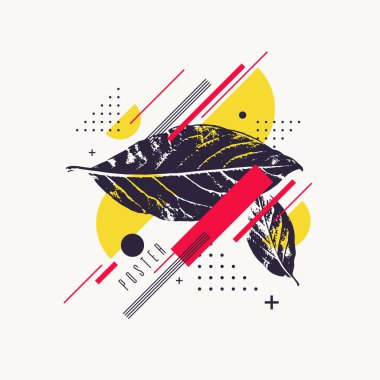 Düz, minimalist tarzı ile modern sanat arka plan. Tasarım öğeleri ile Poster