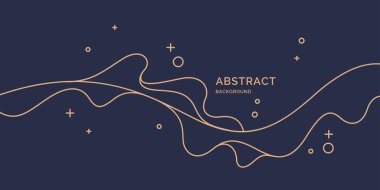 Dinamik dalgalı poster. Minimum stilde vektör illüstrasyonu. Soyut arkaplan.