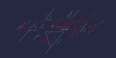 Spor afişi. Dinamik şekilli soyut bir arkaplan. Vektör şablonu