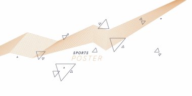 Spor afişi. Dinamik şekilli soyut bir arkaplan. Vektör şablonu
